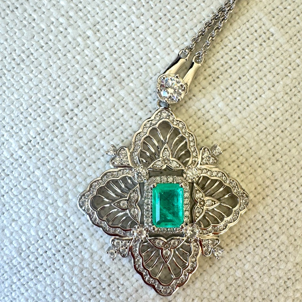 Anna Zuckerman Sterling Silver Neckace with crystalline accents